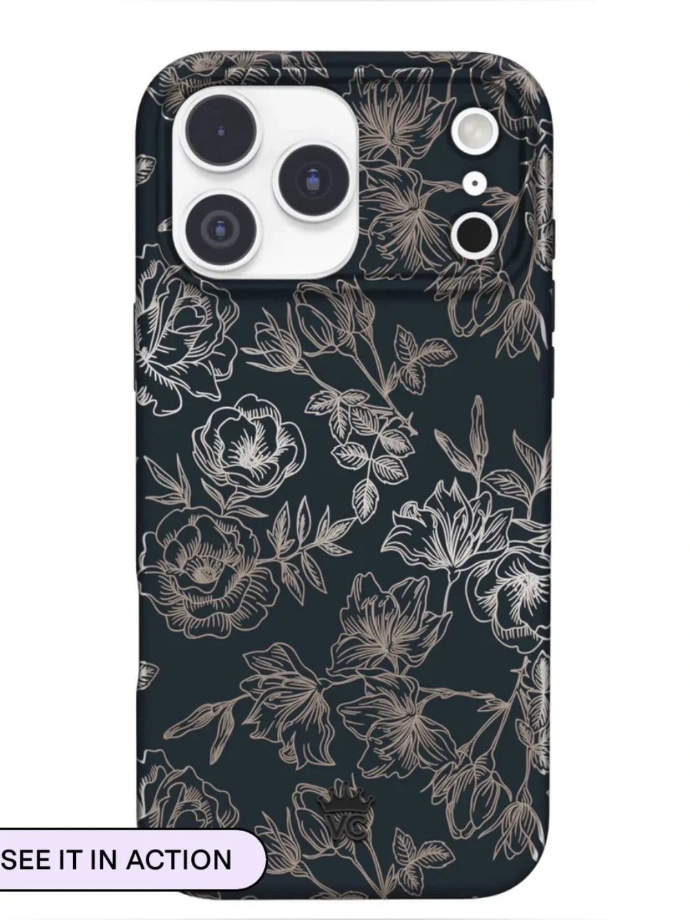Velvet Caviar Floral Rose Gold Chrome iPhone 14 Pro Case